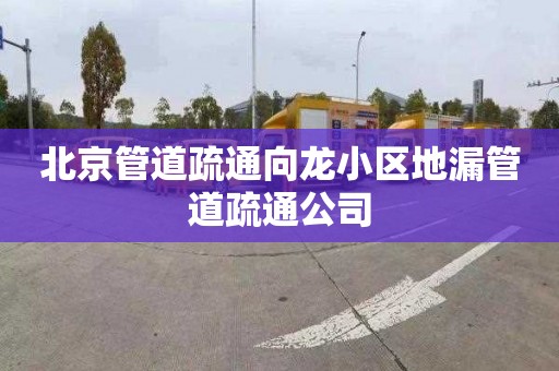 北京管道疏通向龙小区地漏管道疏通公司