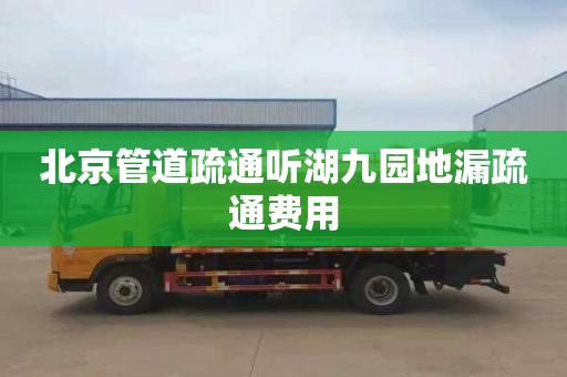 北京管道疏通听湖九园地漏疏通费用