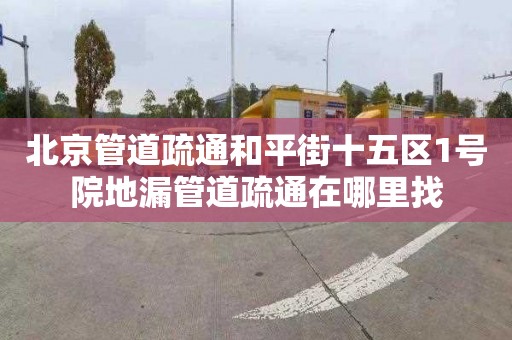 北京管道疏通和平街十五区1号院地漏管道疏通在哪里找