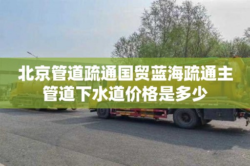 北京管道疏通国贸蓝海疏通主管道下水道价格是多少