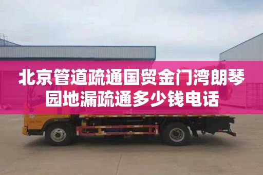 北京管道疏通国贸金门湾朗琴园地漏疏通多少钱电话