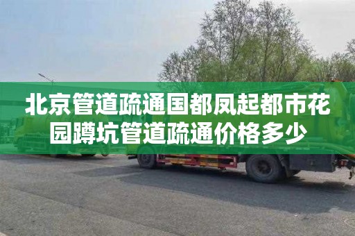 北京管道疏通国都凤起都市花园蹲坑管道疏通价格多少