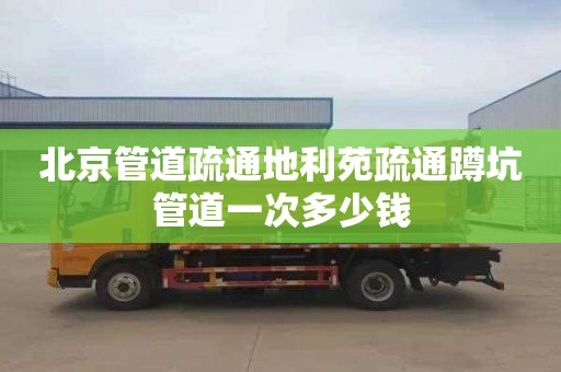 北京管道疏通地利苑疏通蹲坑管道一次多少钱