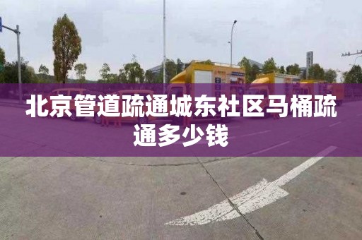 北京管道疏通城东社区马桶疏通多少钱