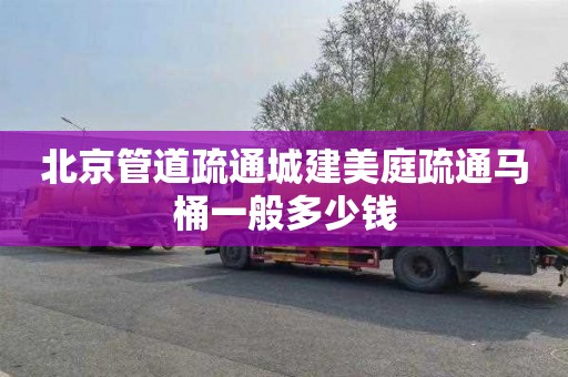 北京管道疏通城建美庭疏通马桶一般多少钱