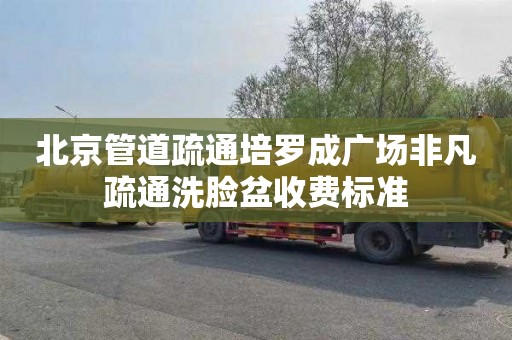 北京管道疏通培罗成广场非凡疏通洗脸盆收费标准