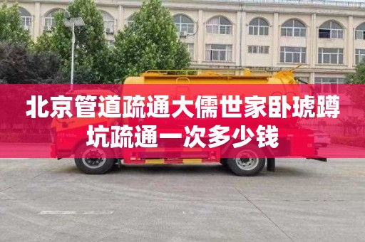 北京管道疏通大儒世家卧琥蹲坑疏通一次多少钱