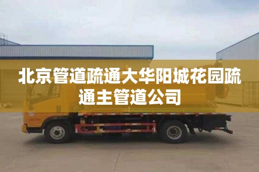 北京管道疏通大华阳城花园疏通主管道公司