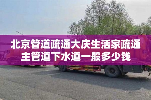 北京管道疏通大庆生活家疏通主管道下水道一般多少钱