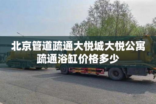 北京管道疏通大悦城大悦公寓疏通浴缸价格多少