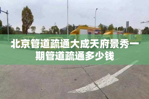 北京管道疏通大成天府景秀一期管道疏通多少钱