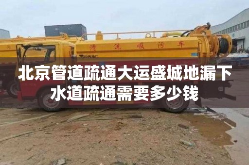 北京管道疏通大运盛城地漏下水道疏通需要多少钱