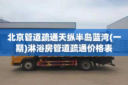 北京管道疏通天纵半岛蓝湾(一期)淋浴房管道疏通价格表