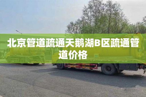 北京管道疏通天鹅湖B区疏通管道价格