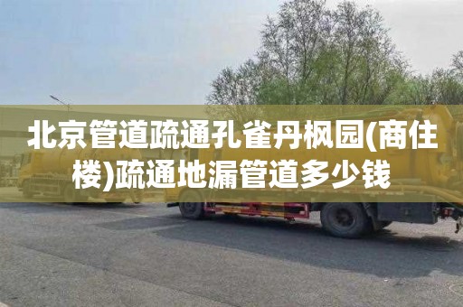 北京管道疏通孔雀丹枫园(商住楼)疏通地漏管道多少钱