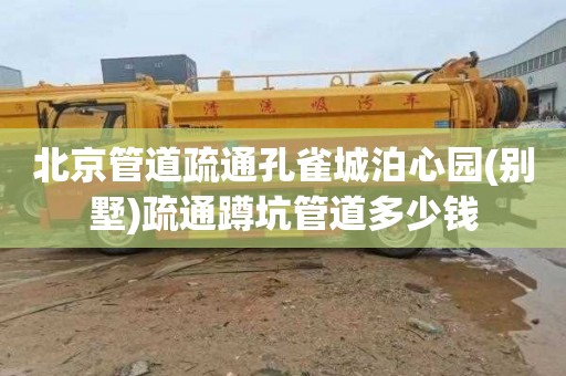 北京管道疏通孔雀城泊心园(别墅)疏通蹲坑管道多少钱
