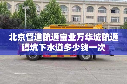 北京管道疏通宝业万华城疏通蹲坑下水道多少钱一次