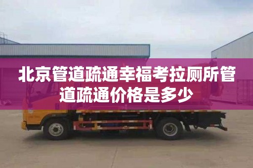北京管道疏通幸福考拉厕所管道疏通价格是多少