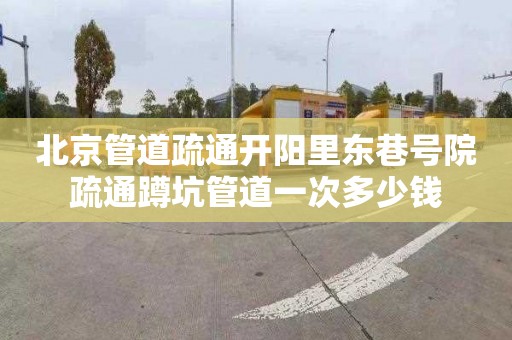 北京管道疏通开阳里东巷号院疏通蹲坑管道一次多少钱