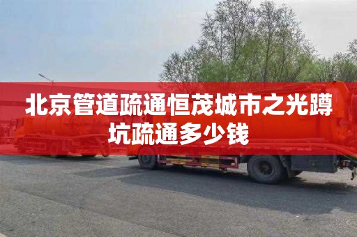北京管道疏通恒茂城市之光蹲坑疏通多少钱