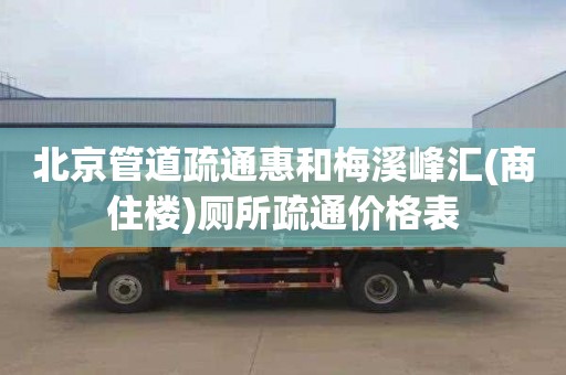 北京管道疏通惠和梅溪峰汇(商住楼)厕所疏通价格表