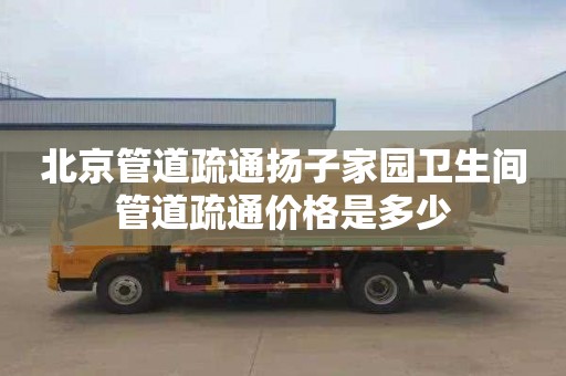 北京管道疏通扬子家园卫生间管道疏通价格是多少