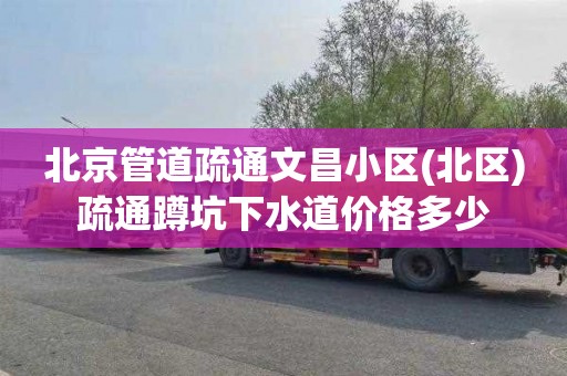北京管道疏通文昌小区(北区)疏通蹲坑下水道价格多少