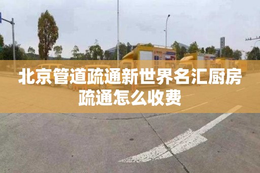 北京管道疏通新世界名汇厨房疏通怎么收费