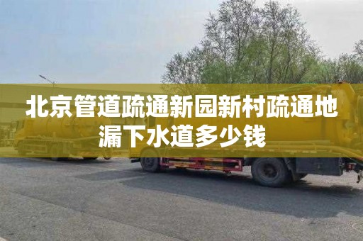 北京管道疏通新园新村疏通地漏下水道多少钱