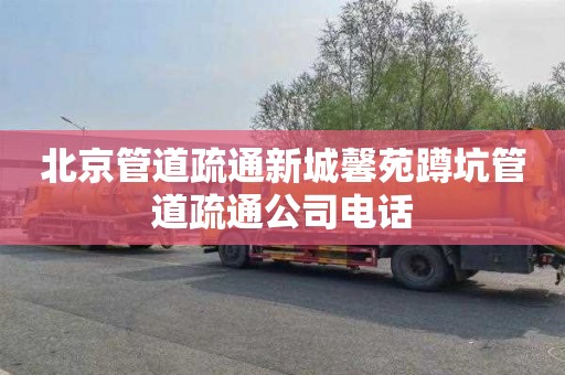 北京管道疏通新城馨苑蹲坑管道疏通公司电话