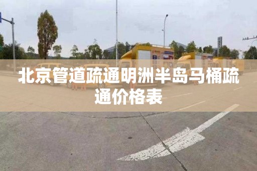北京管道疏通明洲半岛马桶疏通价格表