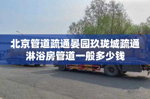 北京管道疏通晏园玖珑城疏通淋浴房管道一般多少钱
