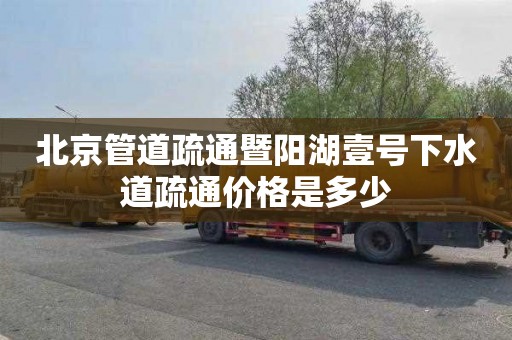 北京管道疏通暨阳湖壹号下水道疏通价格是多少