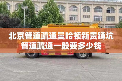 北京管道疏通曼哈顿新贵蹲坑管道疏通一般要多少钱