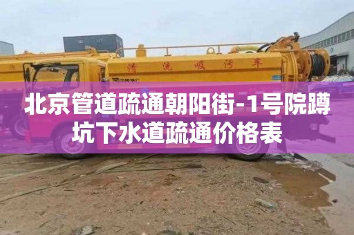 北京管道疏通朝阳街-1号院蹲坑下水道疏通价格表