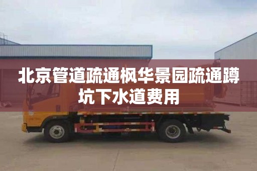 北京管道疏通枫华景园疏通蹲坑下水道费用