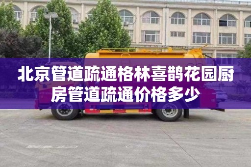 北京管道疏通格林喜鹊花园厨房管道疏通价格多少