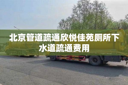 北京管道疏通欣悦佳苑厕所下水道疏通费用