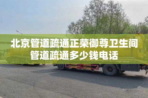 北京管道疏通正荣御尊卫生间管道疏通多少钱电话
