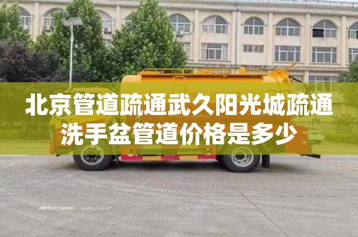 北京管道疏通武久阳光城疏通洗手盆管道价格是多少