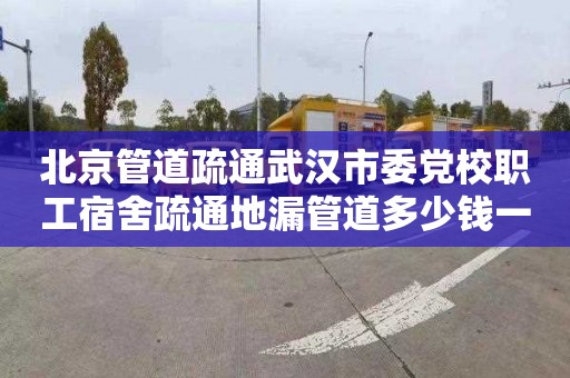 北京管道疏通武汉市委党校职工宿舍疏通地漏管道多少钱一次