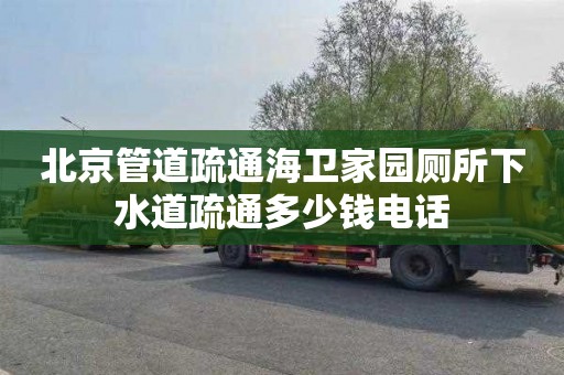北京管道疏通海卫家园厕所下水道疏通多少钱电话