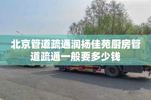 北京管道疏通润扬佳苑厨房管道疏通一般要多少钱