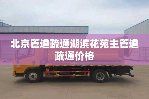 北京管道疏通湖滨花苑主管道疏通价格