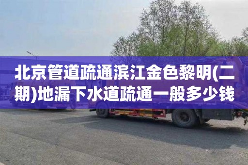 北京管道疏通滨江金色黎明(二期)地漏下水道疏通一般多少钱