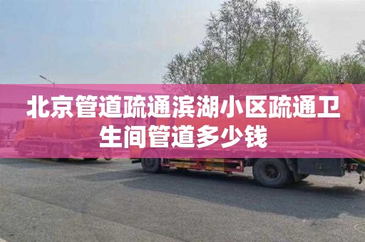 北京管道疏通滨湖小区疏通卫生间管道多少钱