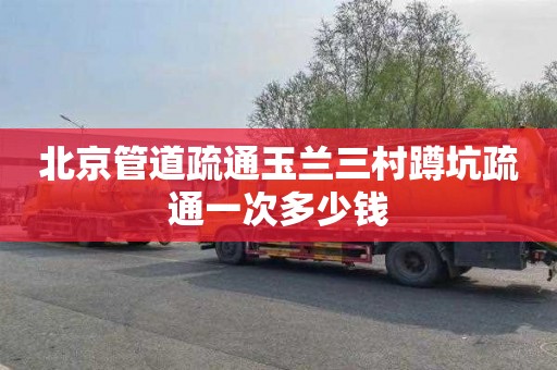 北京管道疏通玉兰三村蹲坑疏通一次多少钱