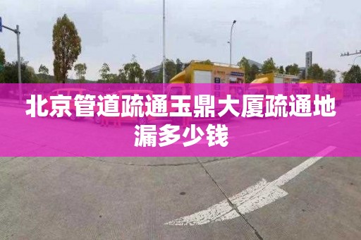 北京管道疏通玉鼎大厦疏通地漏多少钱