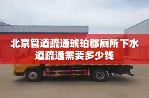 北京管道疏通琥珀郡厕所下水道疏通需要多少钱