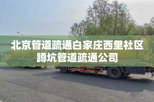 北京管道疏通白家庄西里社区蹲坑管道疏通公司